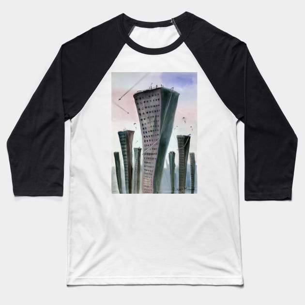 Haze in the city Baseball T-Shirt by diegomanuel
